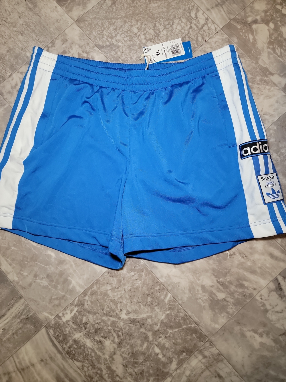 New Adidas Originals Woman's XL Adibreak Trefoil Shorts Blue White